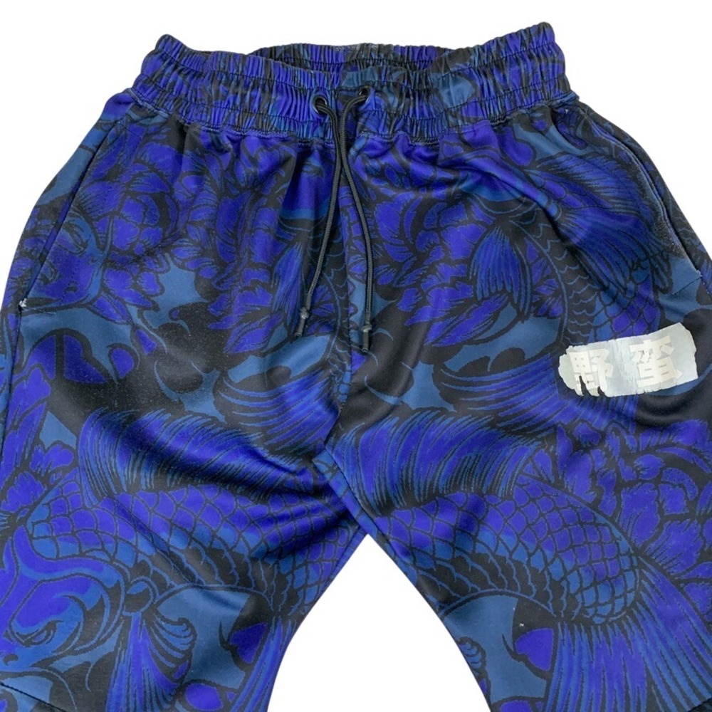 Encrypted‎ Jogger Pants Mens XL Blue Black Koi Fish Floral Streetwear